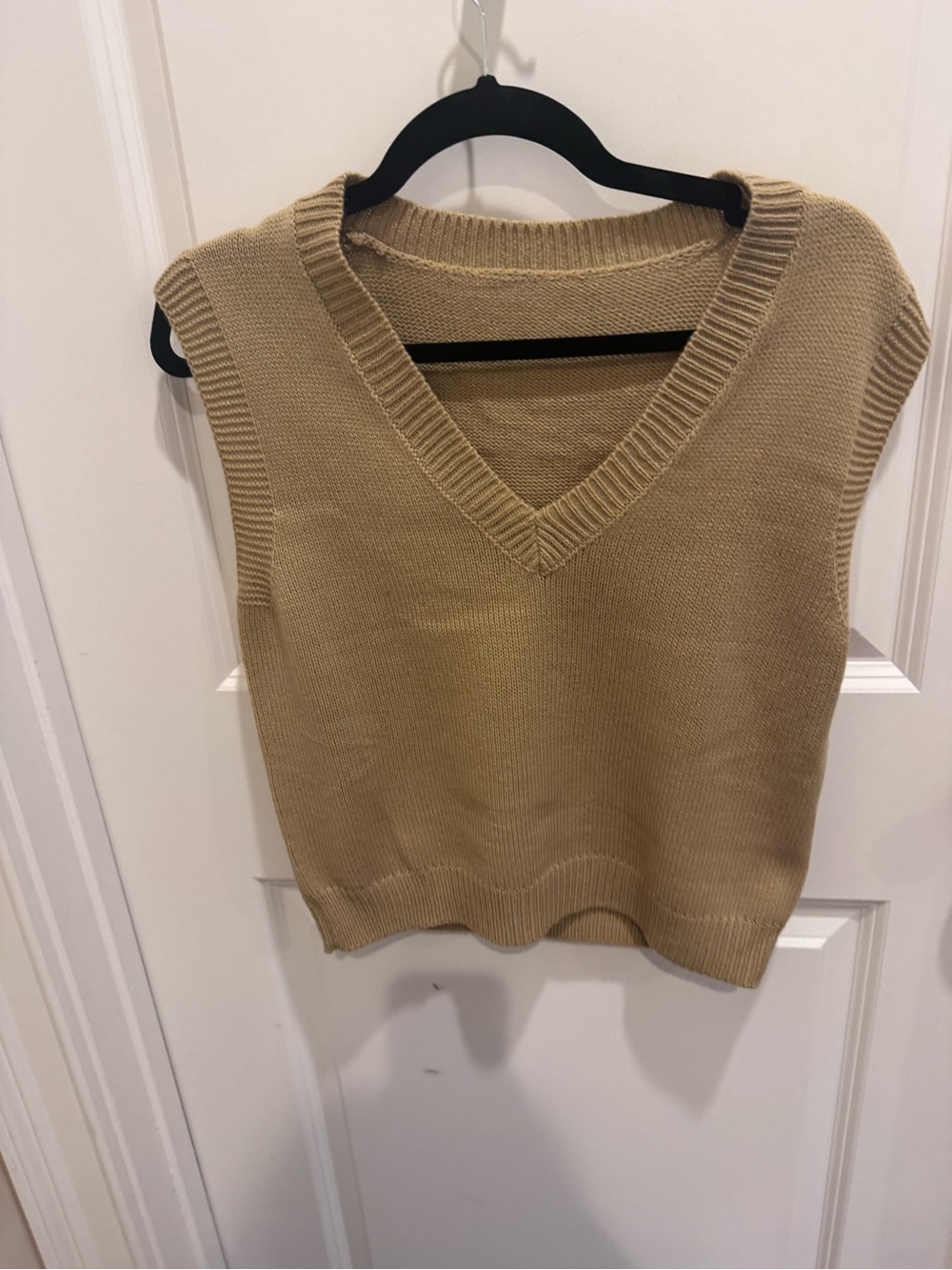 SHEIN Beige V-Neck Knit Sweater Vest never worn
